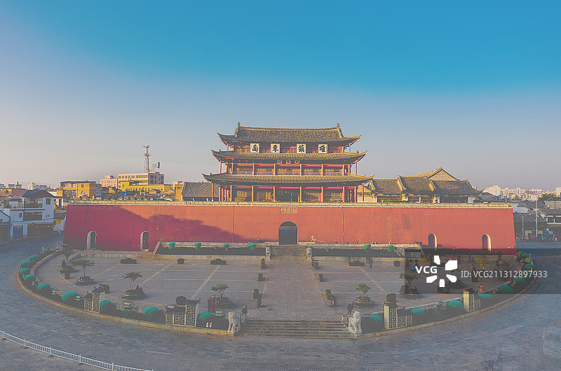 航拍云南红河建水朝阳楼图片素材
