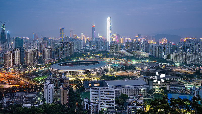 中国深圳罗湖城市夜景建筑图片素材