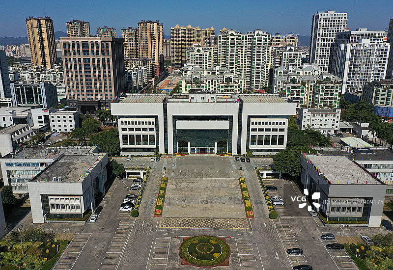 广东省惠州市惠阳区政府市政广场航拍图片素材