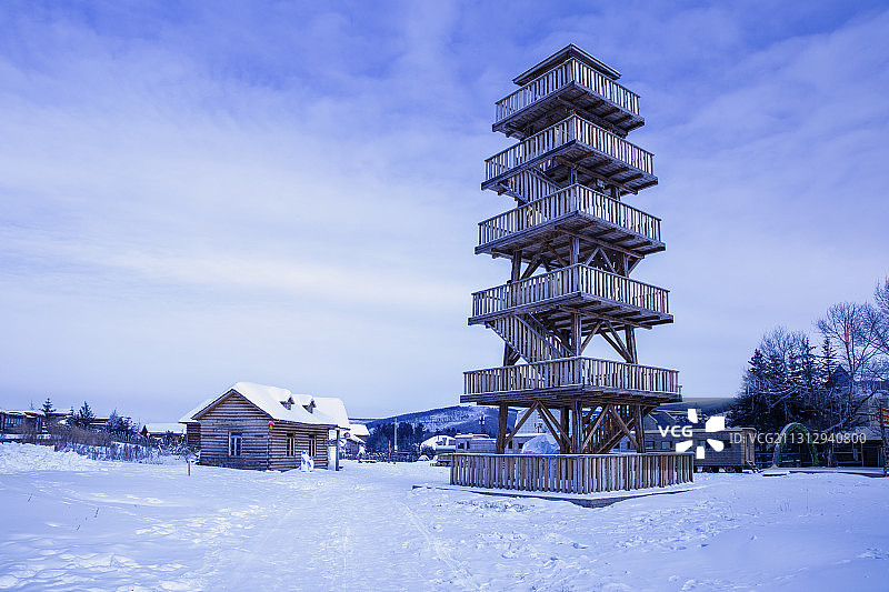 阿尔山雪村，阿尔山冬季。图片素材