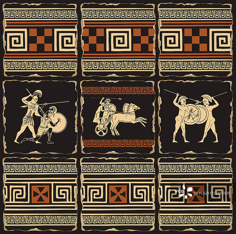 古希腊主题瓷砖banner图片素材
