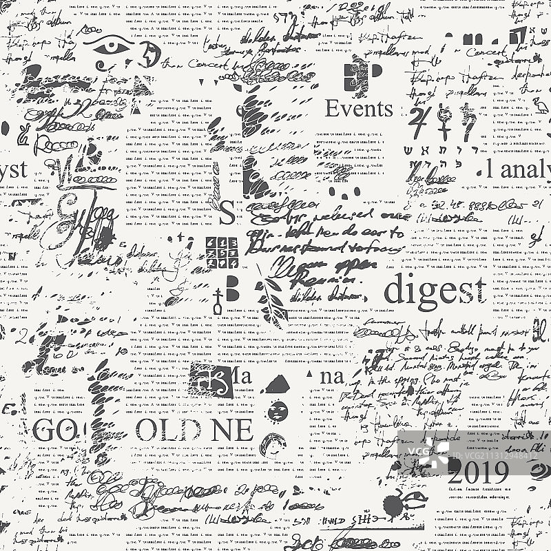 无法辨认的涂鸦文字无缝图案图片素材