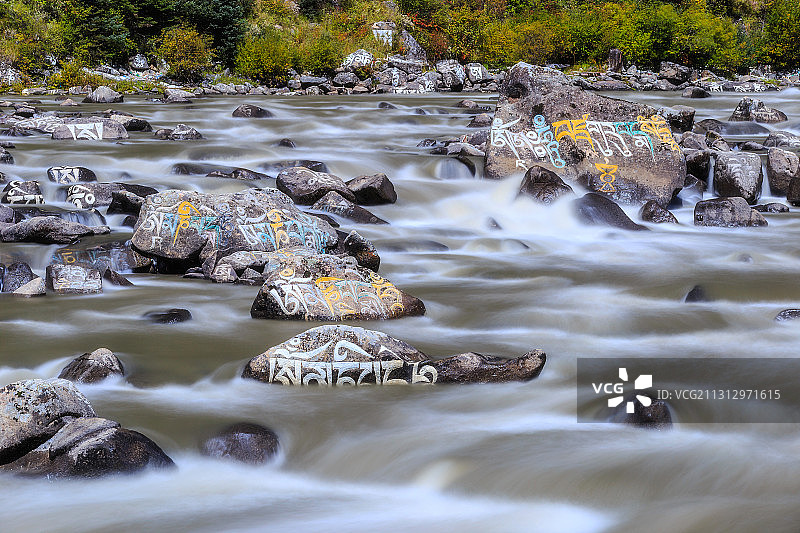 四川甘孜玛尼河风光图片素材