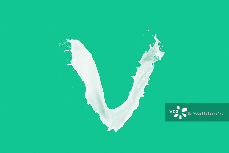 运动的牛奶符号字母V图片素材