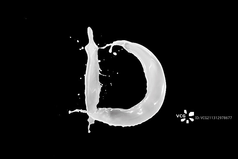 运动的牛奶符号字母D图片素材