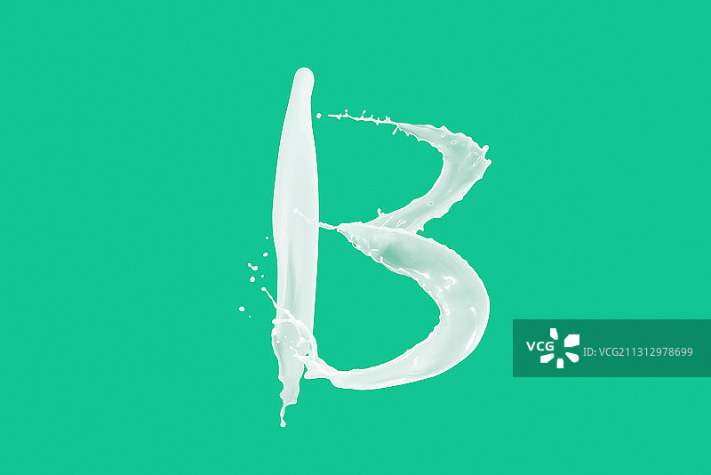 运动的牛奶符号字母B图片素材