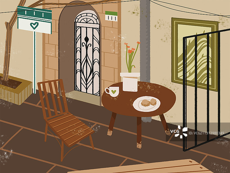 小院一角图片素材