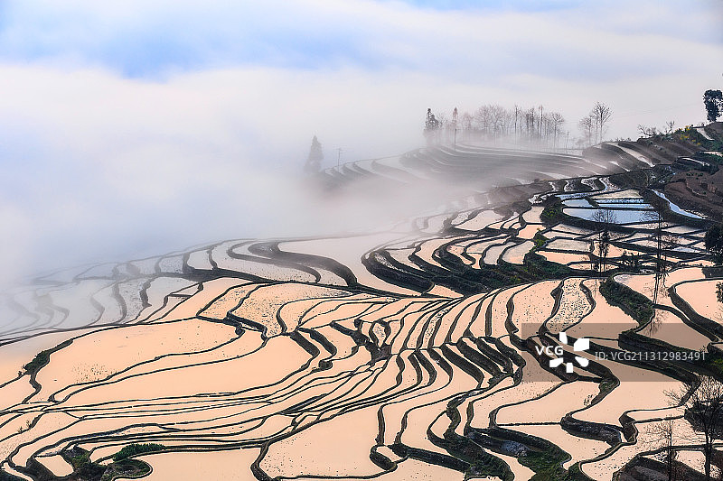 云南红河哈尼元阳梯田风光图片素材