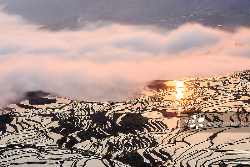 云南红河哈尼元阳梯田风光图片素材