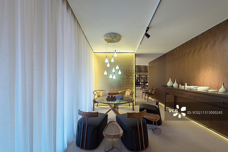 雅致奢华高级中式装修风格会客区图片素材