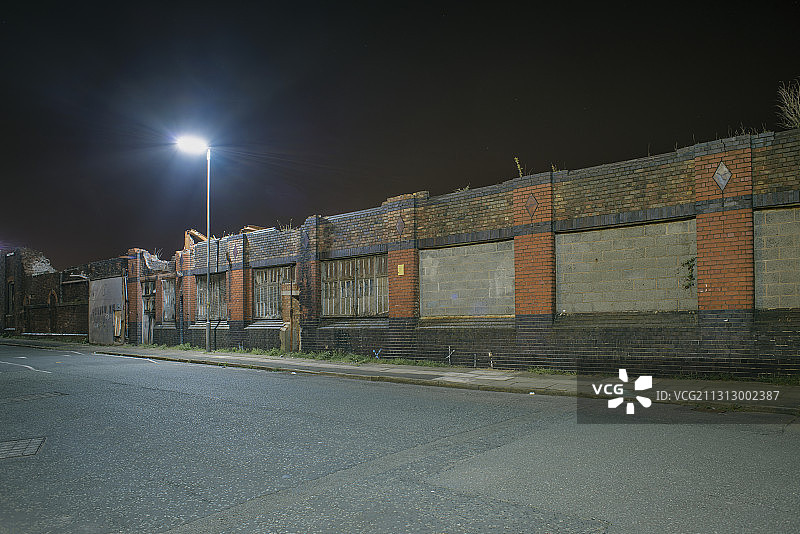 利物浦加斯顿皮革厂遗址夜景照片图片素材