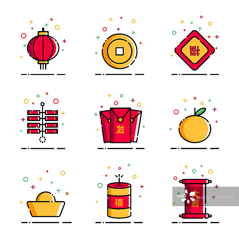 MBE风格 新年元素图片素材