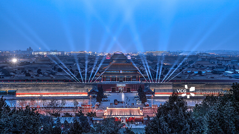 故宫灯光秀图片素材