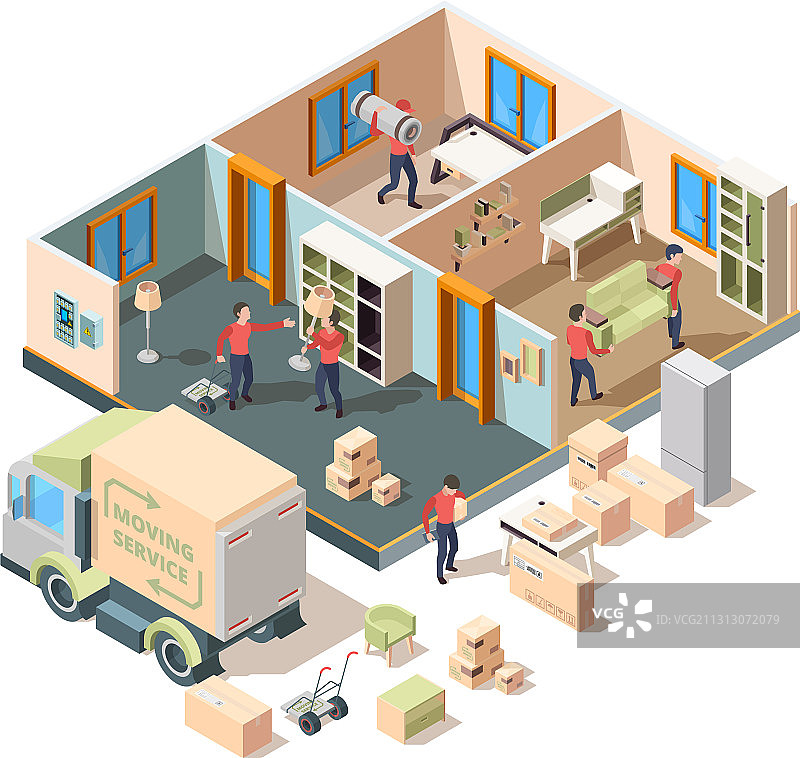 搬家服务公司装载机图片素材