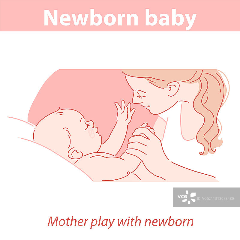 新生儿与母亲的头几个月图片素材