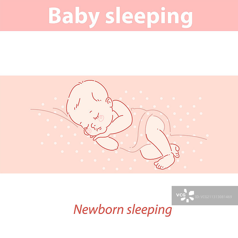 睡眠模式下的新生婴儿图片素材