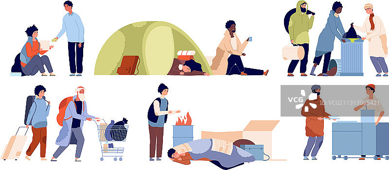 难民问题：无家可归的母亲，饥饿和贫困图片素材