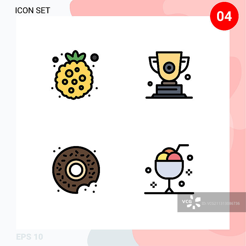 包4个创意填充线平色图片素材