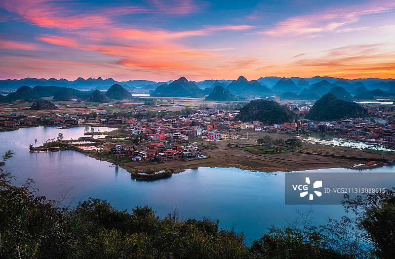 云南文山州丘北县普者黑风光图片素材