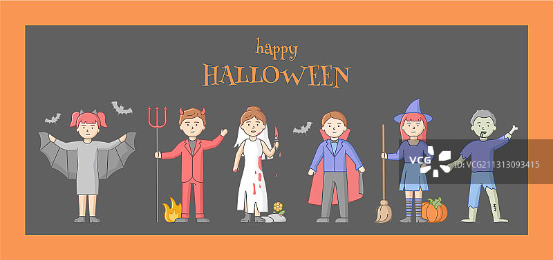 万圣节派对庆祝概念人物图片素材