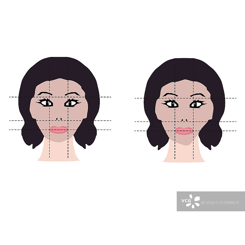 面部不对称的美容缺陷和牙齿问题图片素材