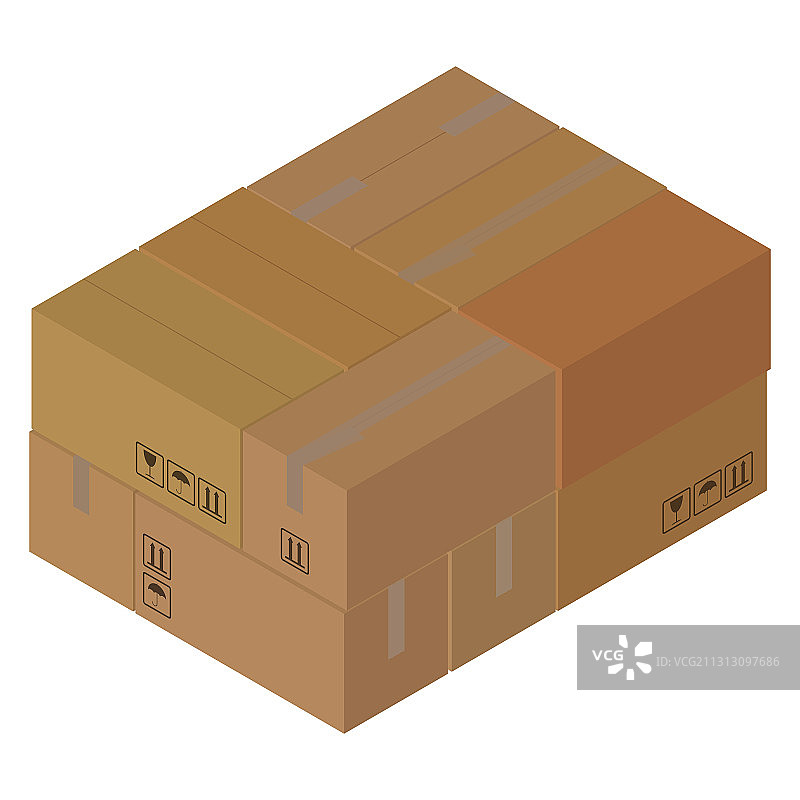 许多密封包装的纸箱图片素材