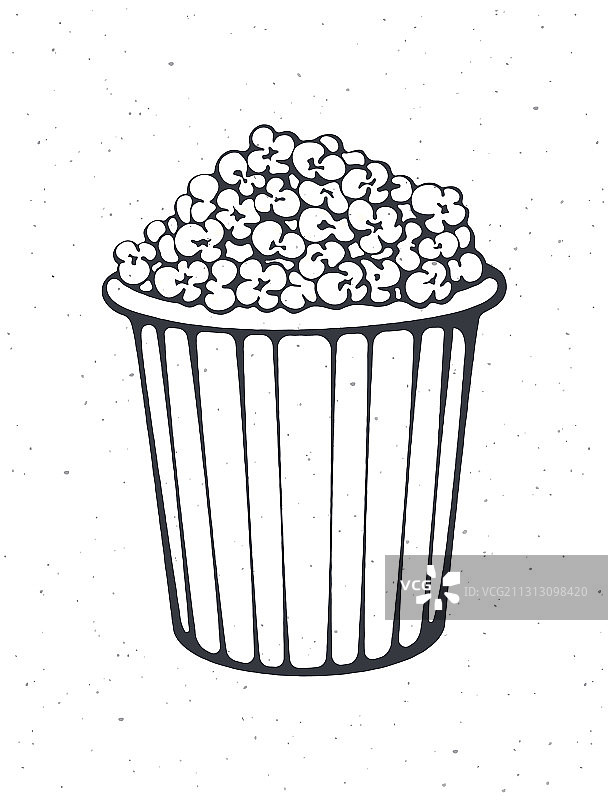 满桶爆米花轮廓图片素材