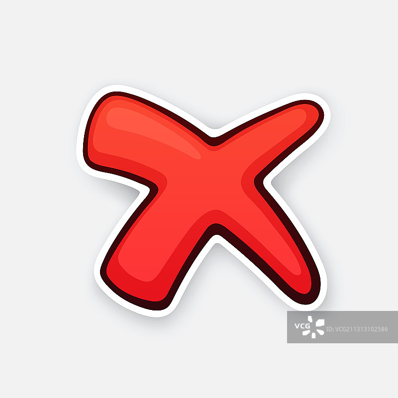 红色叉号，表示错误选择图片素材