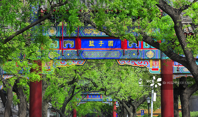 北京国子监的牌楼图片素材