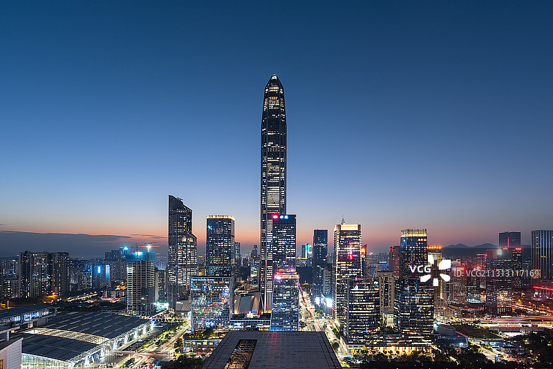 深圳福田CBD繁华夜景图片素材