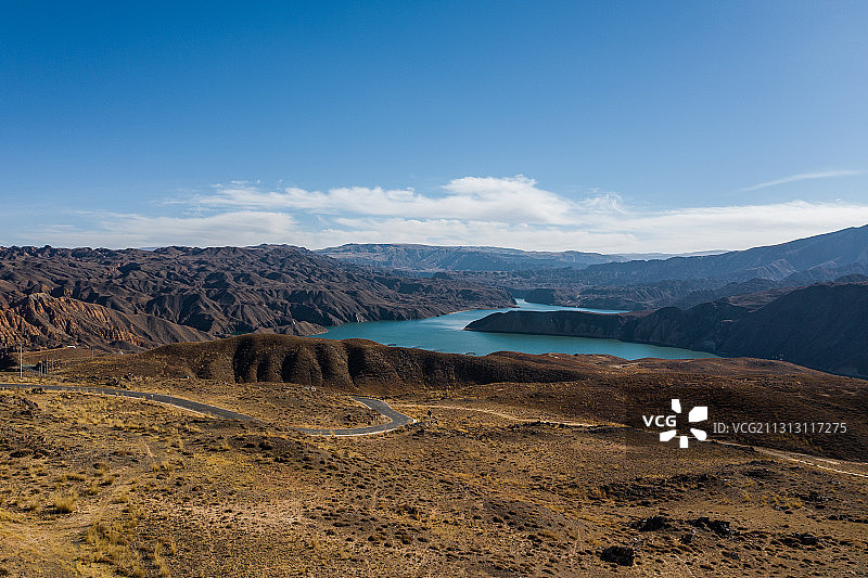 青海龙羊峡水库 地貌航拍图片素材