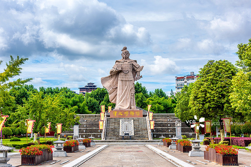 中国陕西汉中拜将台韩信雕像图片素材