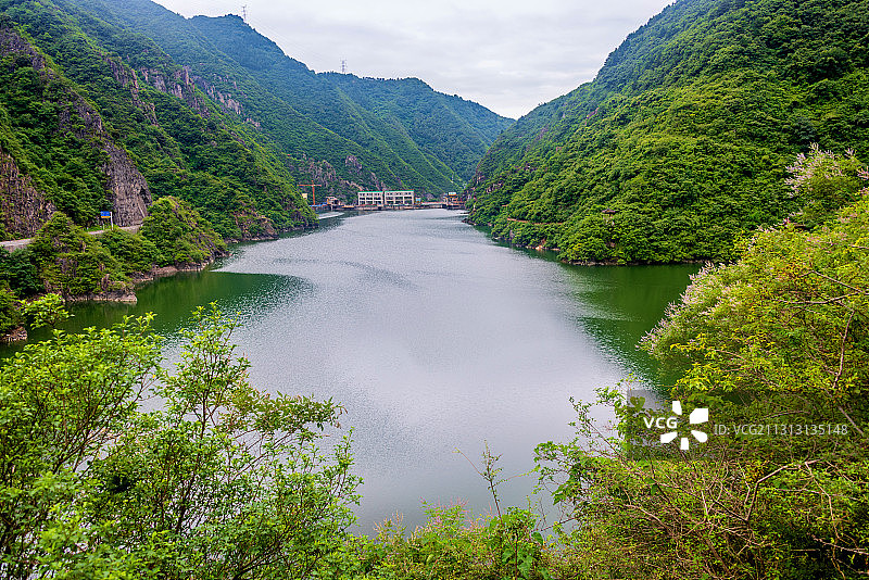 中国陕西汉中石门栈道风景区石门水库图片素材