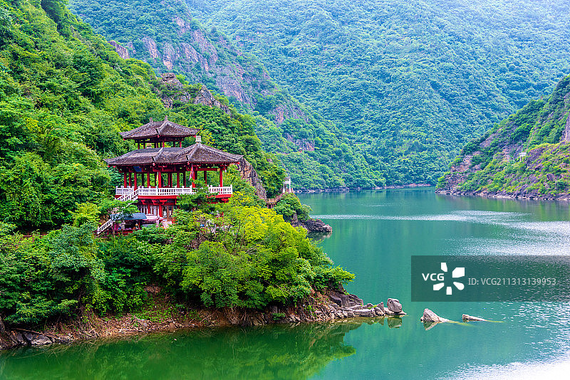 中国陕西汉中石门栈道风景区石门水库图片素材