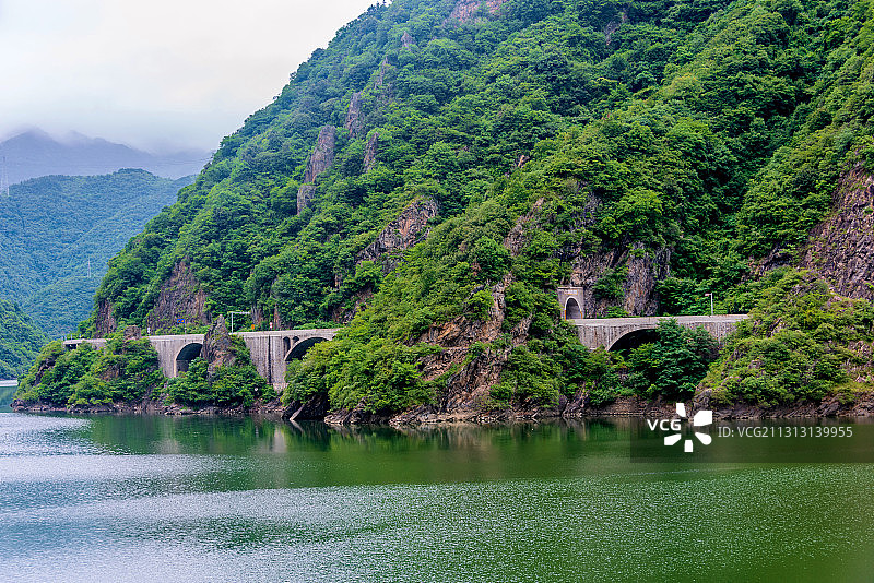 中国陕西汉中石门栈道风景区石门水库图片素材