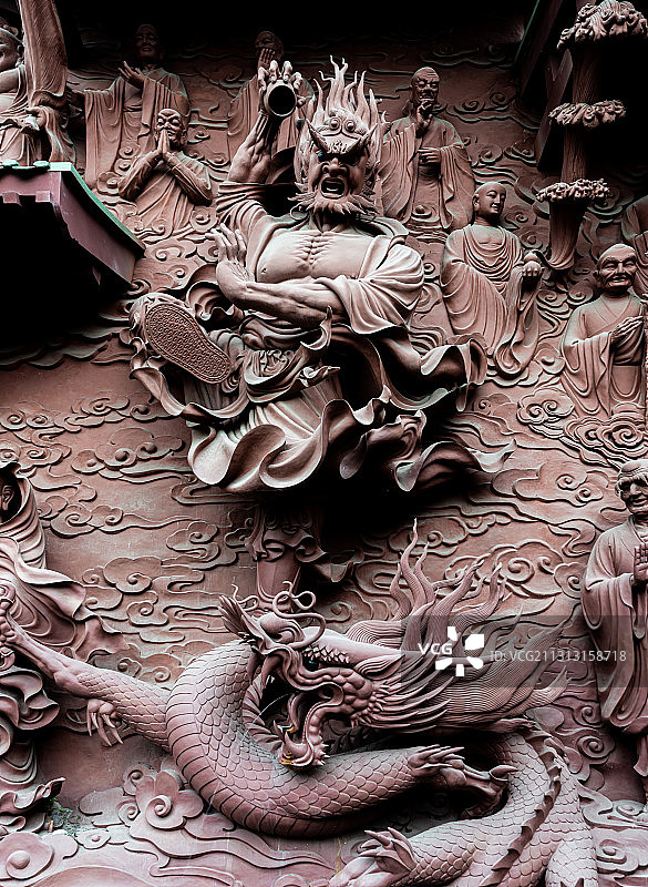 四川绵阳圣水寺雕塑-罗汉图片素材