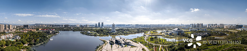 西安浐灞全景图片素材