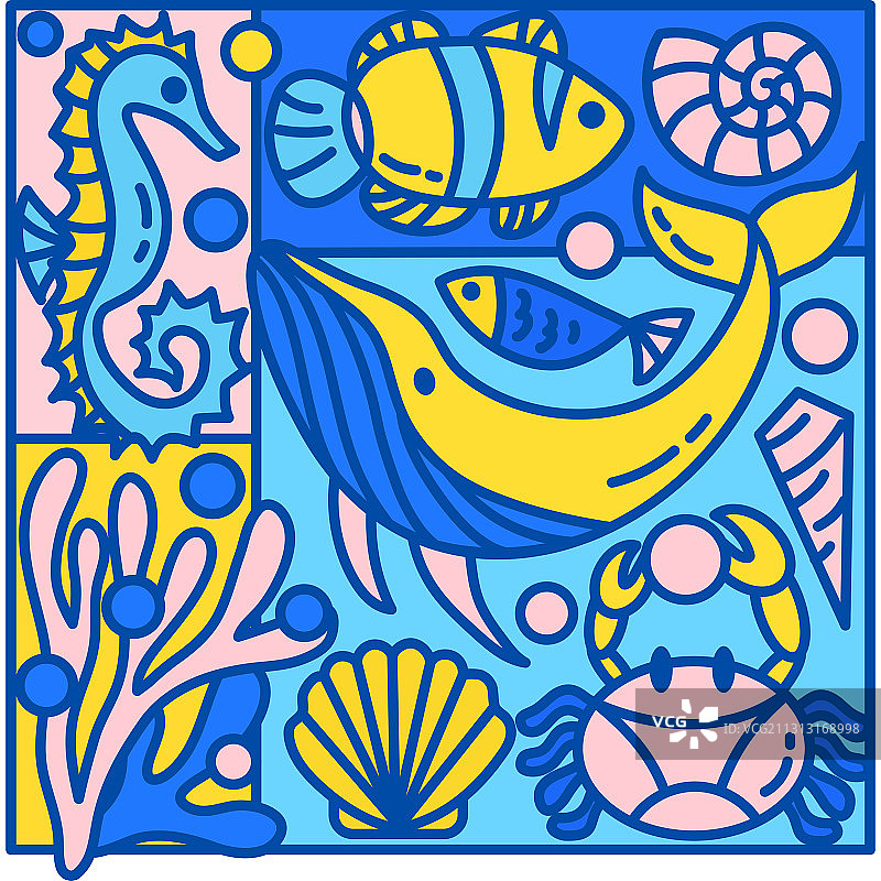 海洋世界doodle图片素材