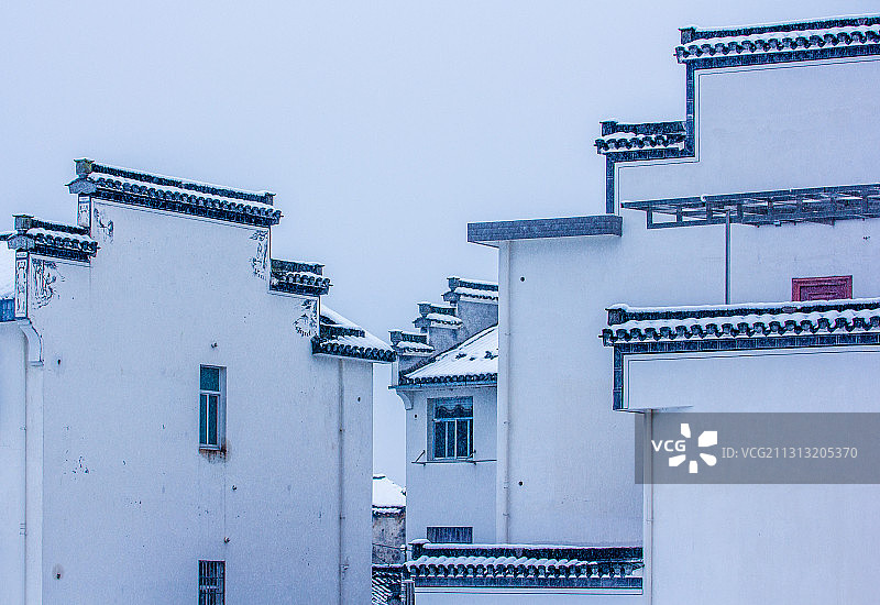 雪中徽居图片素材
