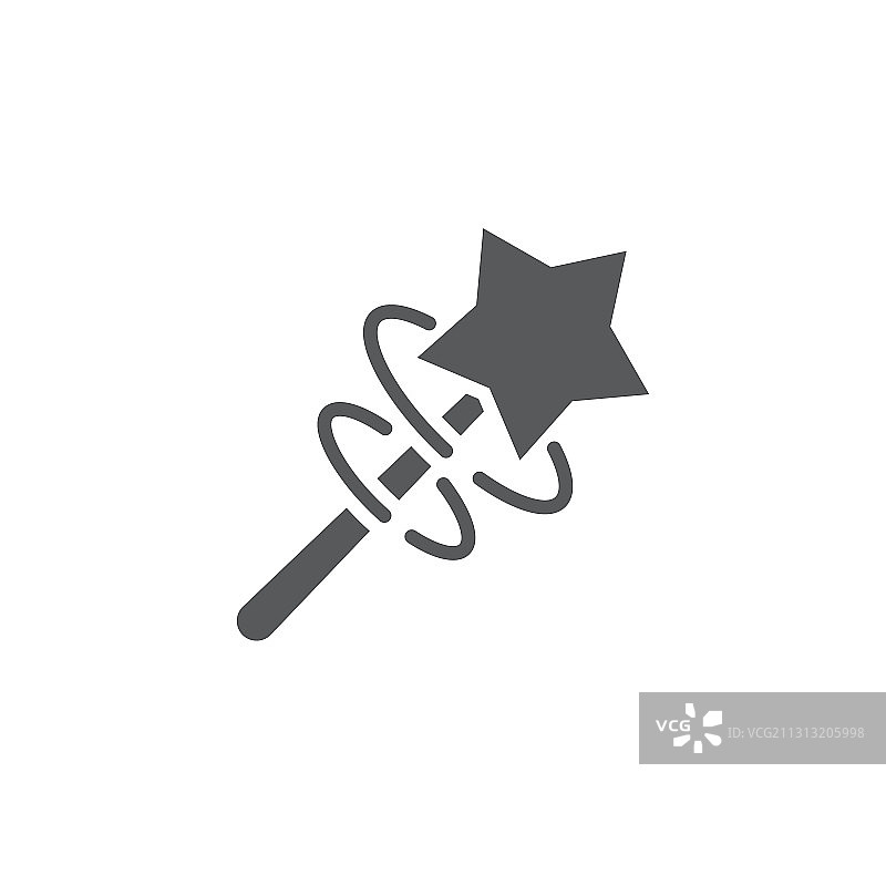 白色背景上的魔法棒图标符号图片素材