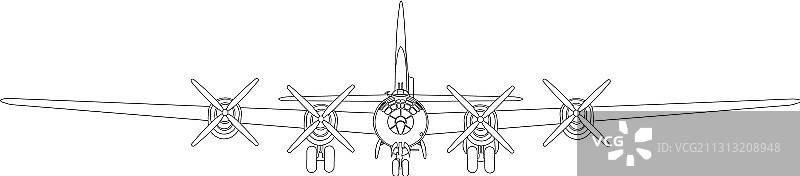 B-29超级堡垒轰炸机正面图片素材