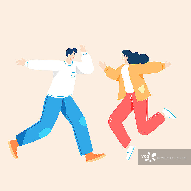 卡通情侣情人节浪漫约会告白春季新春立春春天节气风景矢量插画图片素材