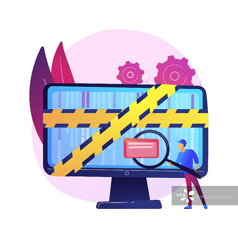 计算机取证概念隐喻图片素材