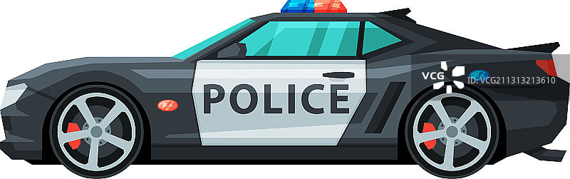 警车紧急巡逻扁平载具图片素材