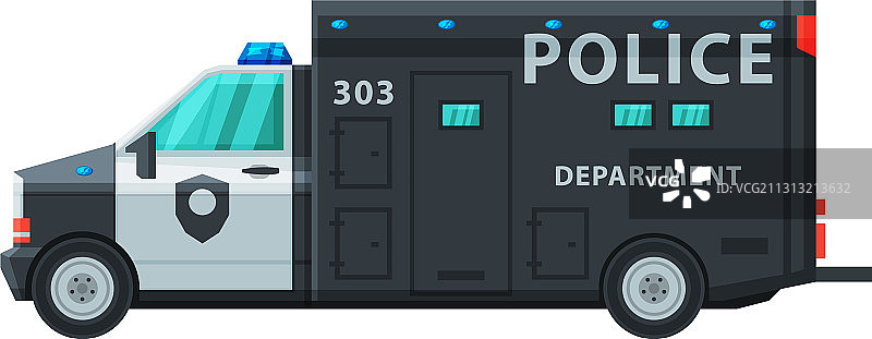 警车紧急巡逻车侧视图图片素材