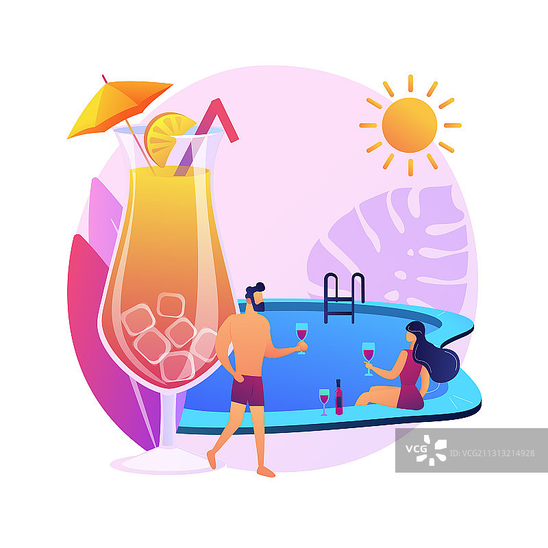 泳池派对概念隐喻图片素材