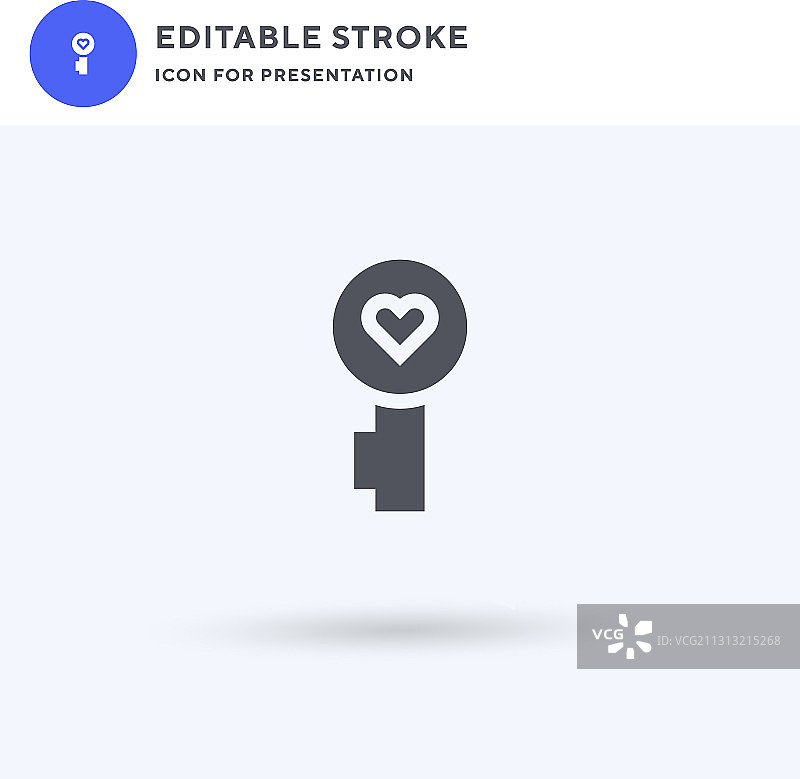 钥匙图标填充扁平标志实体象形图图片素材