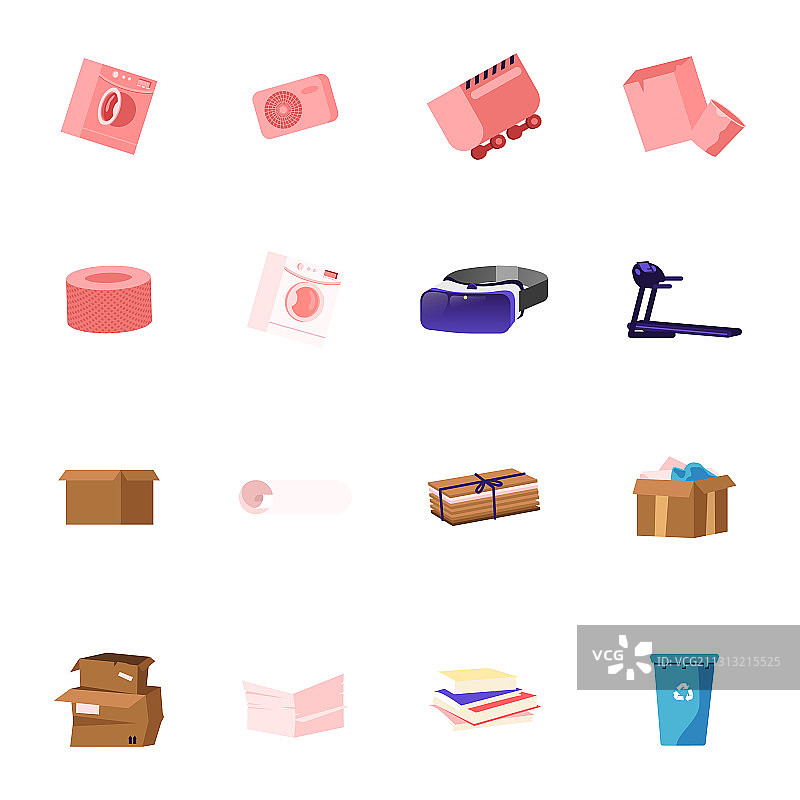 洗衣机采石场手推车图标合集图片素材