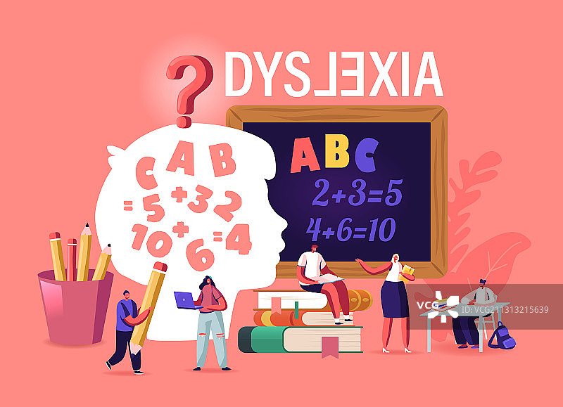 有阅读障碍的儿童在特殊学校学习图片素材