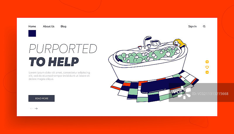 在带气泡的按摩浴缸中放松的女人图片素材